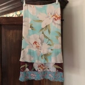 CACHAREL silk chiffon print layered skirt 8